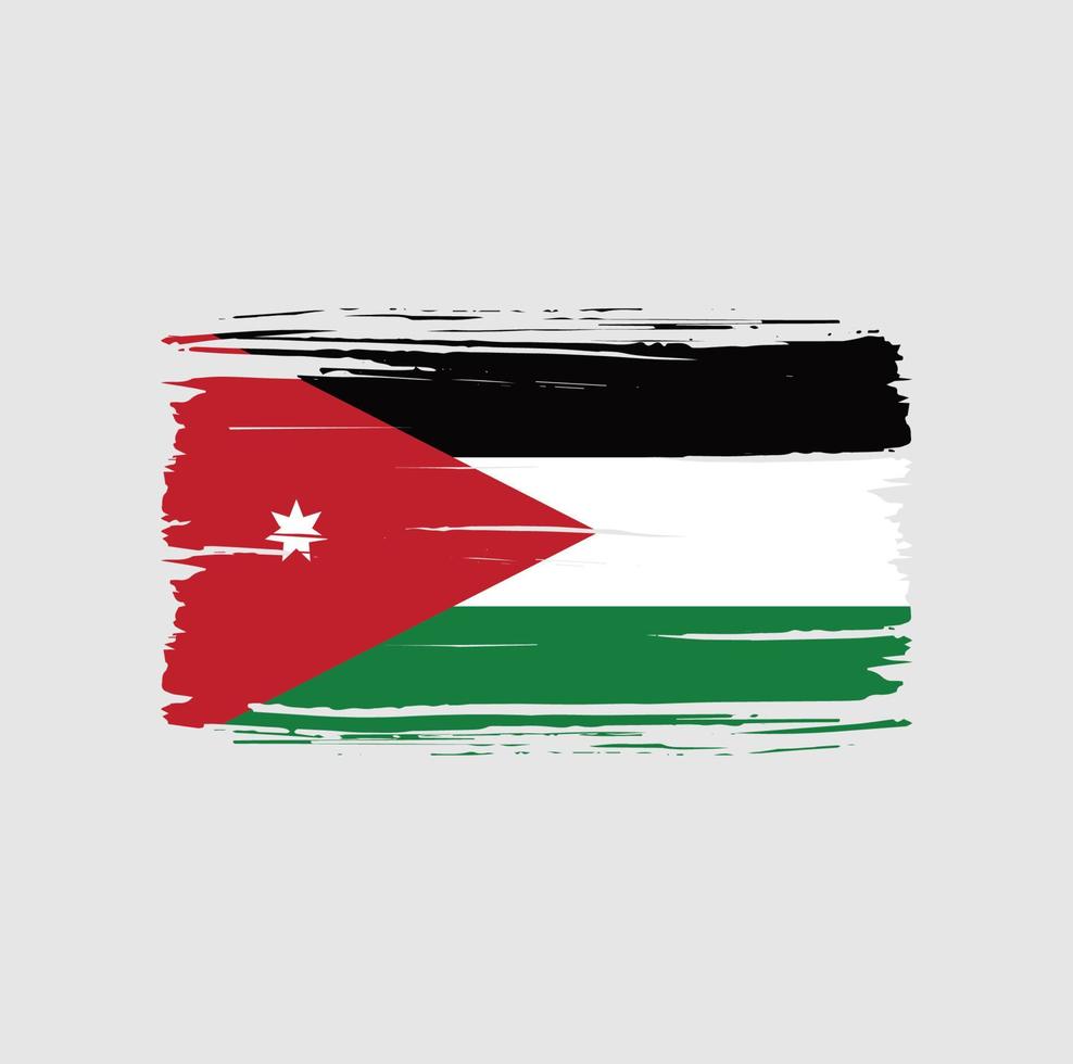 coup de pinceau du drapeau jordanien. drapeau national vecteur