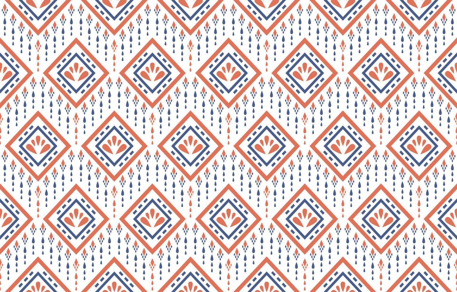 design ethnique motif floral bleu orange. conception d'art chevron, broderie folklorique. impression d'ornement d'art géométrique aztèque. conception pour tapis, papier peint, vêtements, emballage, tissu, couverture. fond beige vecteur