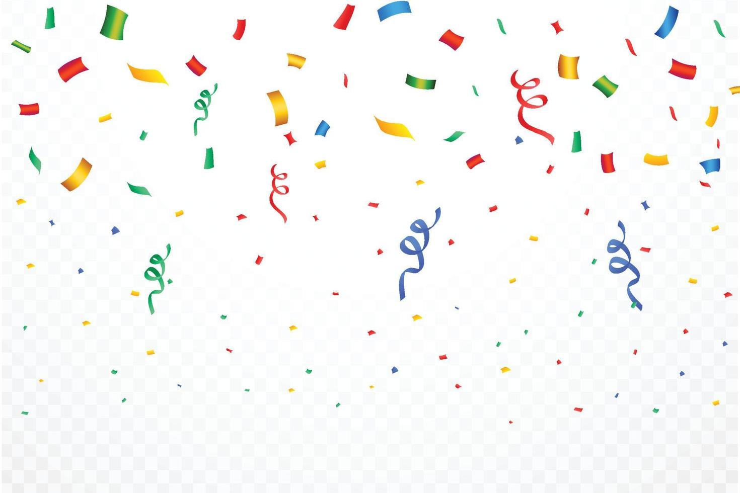 vecteur de fond de confettis réaliste. illustration de chute de ruban de confettis célébration multicolore. confettis lumineux colorés isolés sur fond transparent. éléments du festival. fête d'anniversaire.