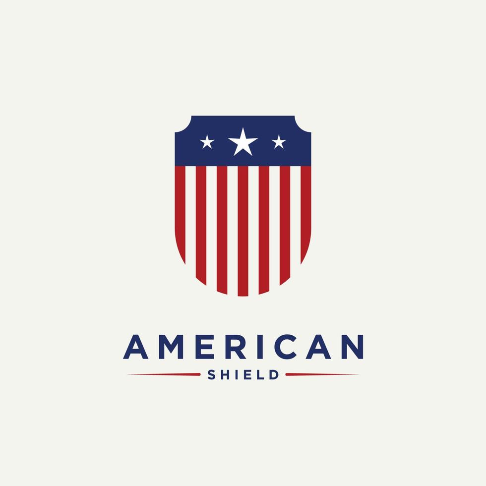 conception d'icône logo insigne minimaliste bouclier américain vecteur