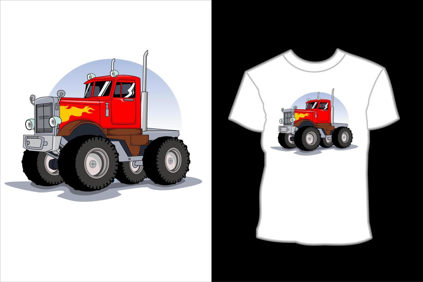 conception de t shirt vecteur super gros camion illustration