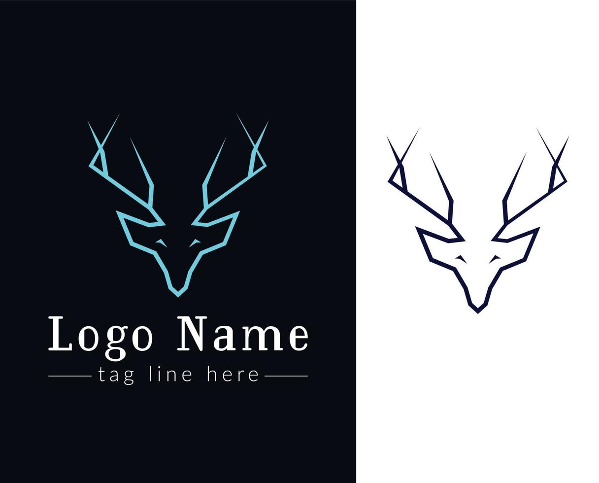 logo d'icône unique moderne de cerf minimaliste créatif, meilleure icône minimale unique de cerf, logo d'entreprise moderne simple personnalisé de l'entreprise. conception d'icône de vecteur de stock.