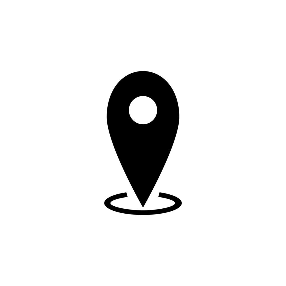 icône de vecteur de signe de localisation simple. marqueur de carte silhouette