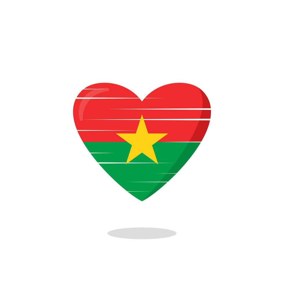 illustration de l'amour en forme de drapeau du burkina faso vecteur