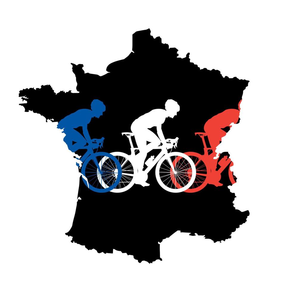 trois vélos sur l'illustration de l'île de france vecteur