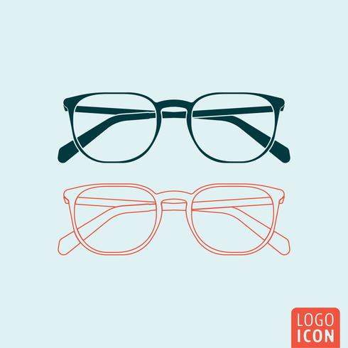 Icône de lunettes isolé vecteur