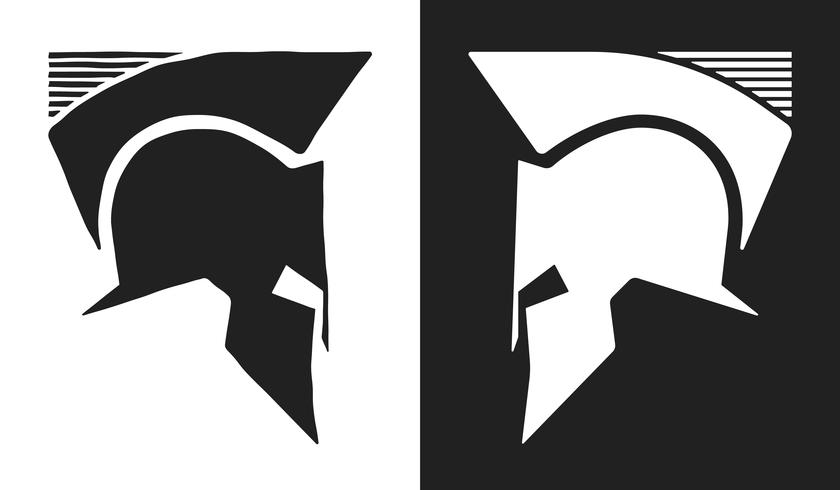 Logo du casque Spartan vecteur