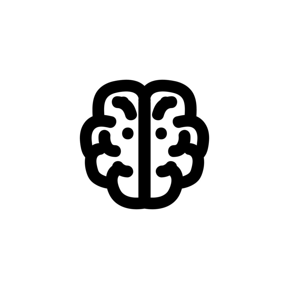 icône du cerveau ou logo isolé signe symbole illustration vectorielle sur fond blanc vecteur