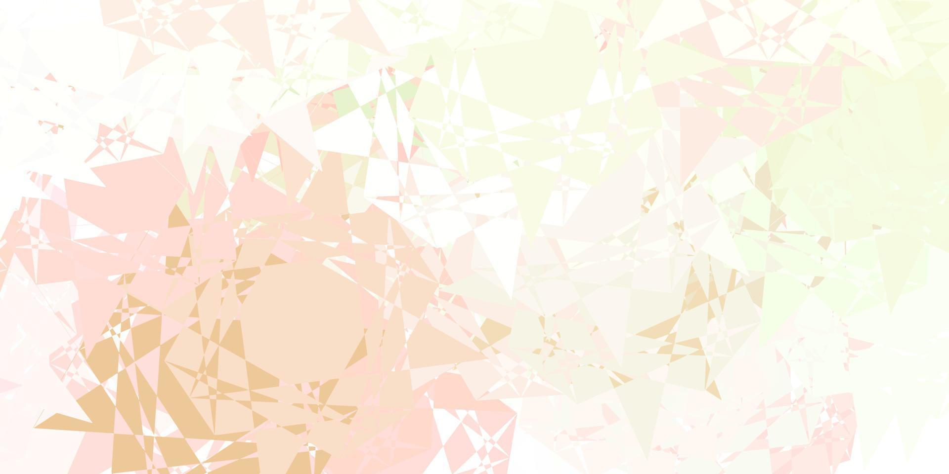fond de vecteur rose clair, vert avec des formes polygonales.