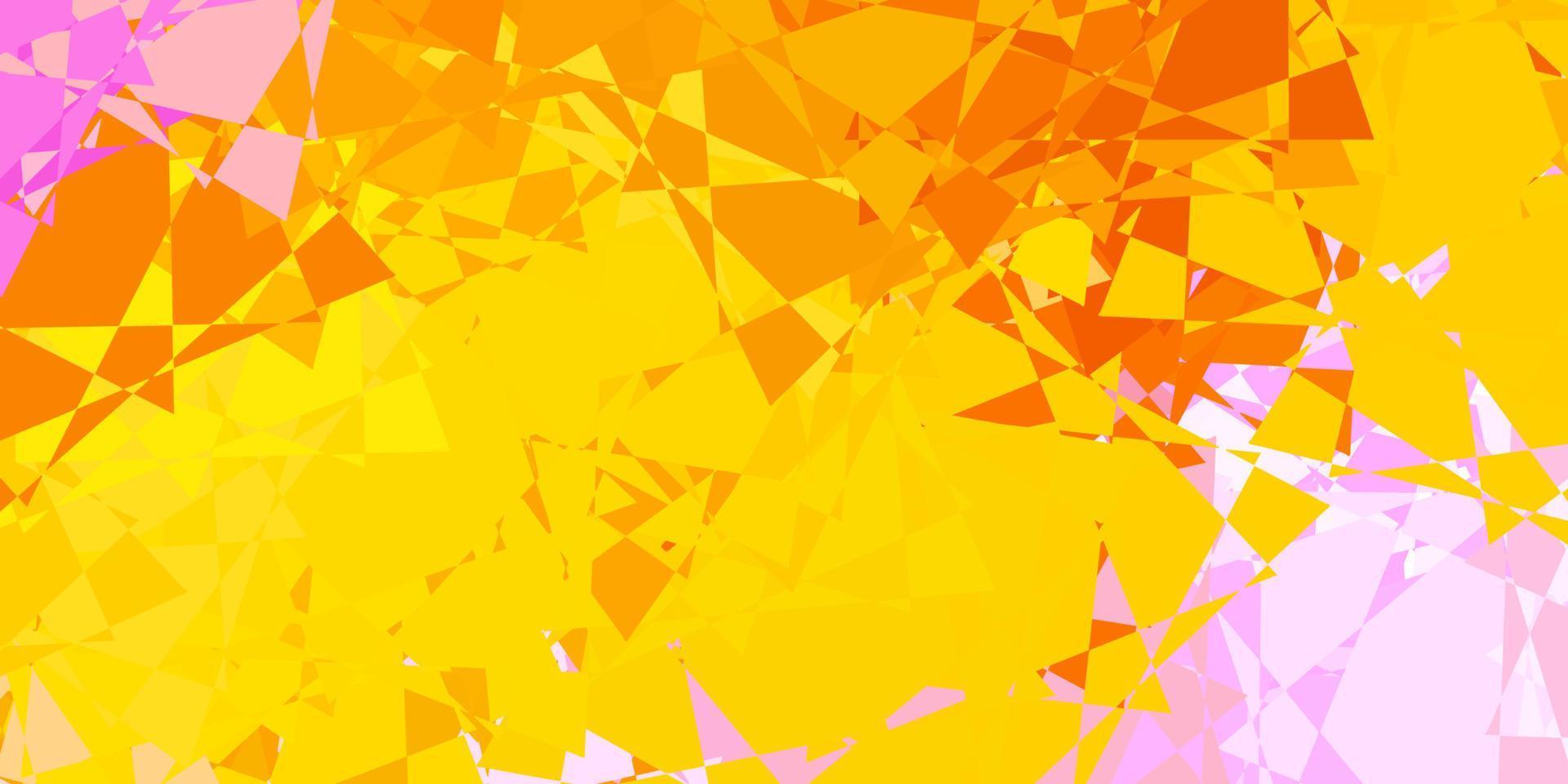modèle vectoriel rose clair, jaune avec des formes triangulaires.