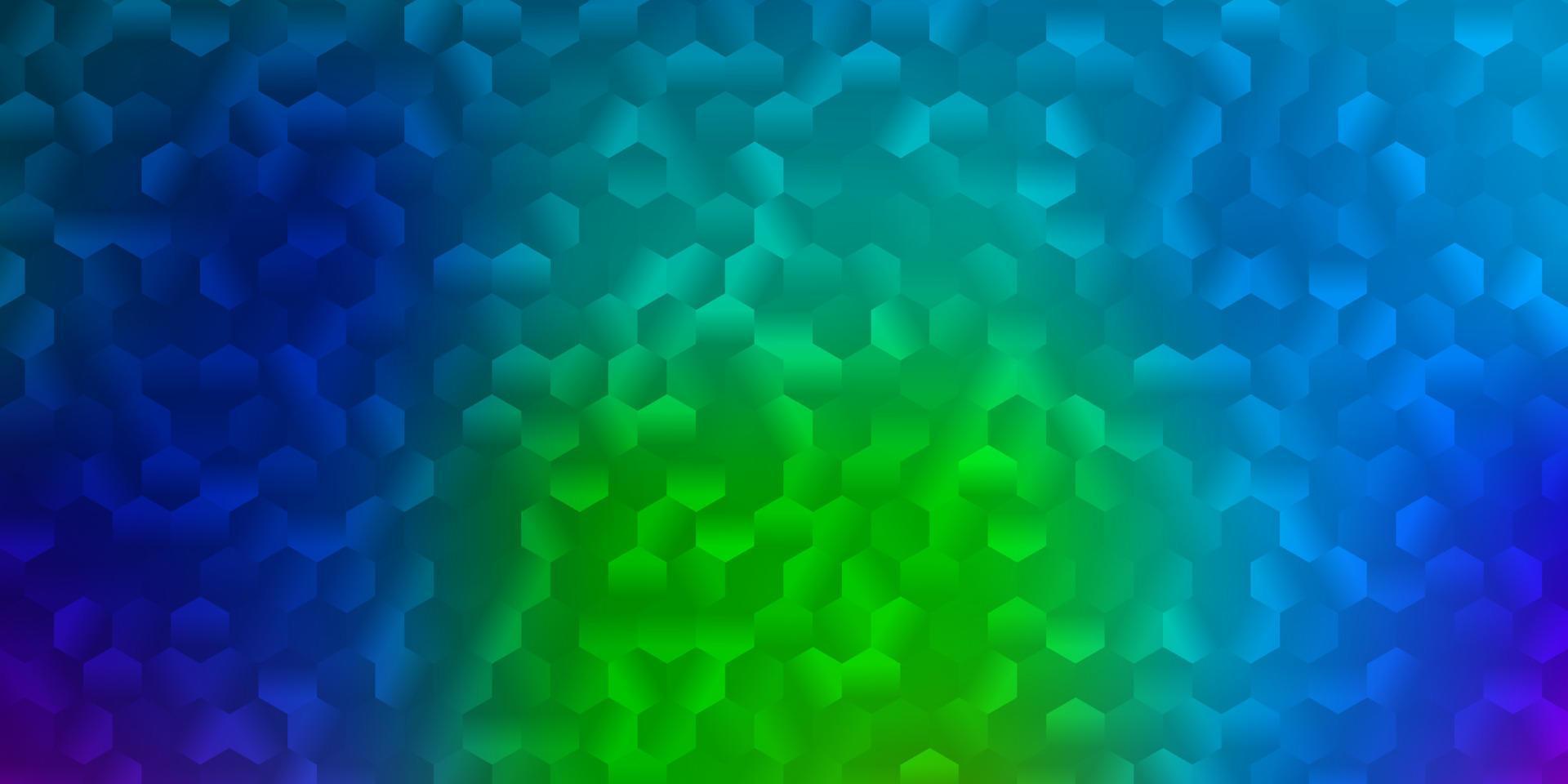 texture de vecteur multicolore léger avec des hexagones colorés.