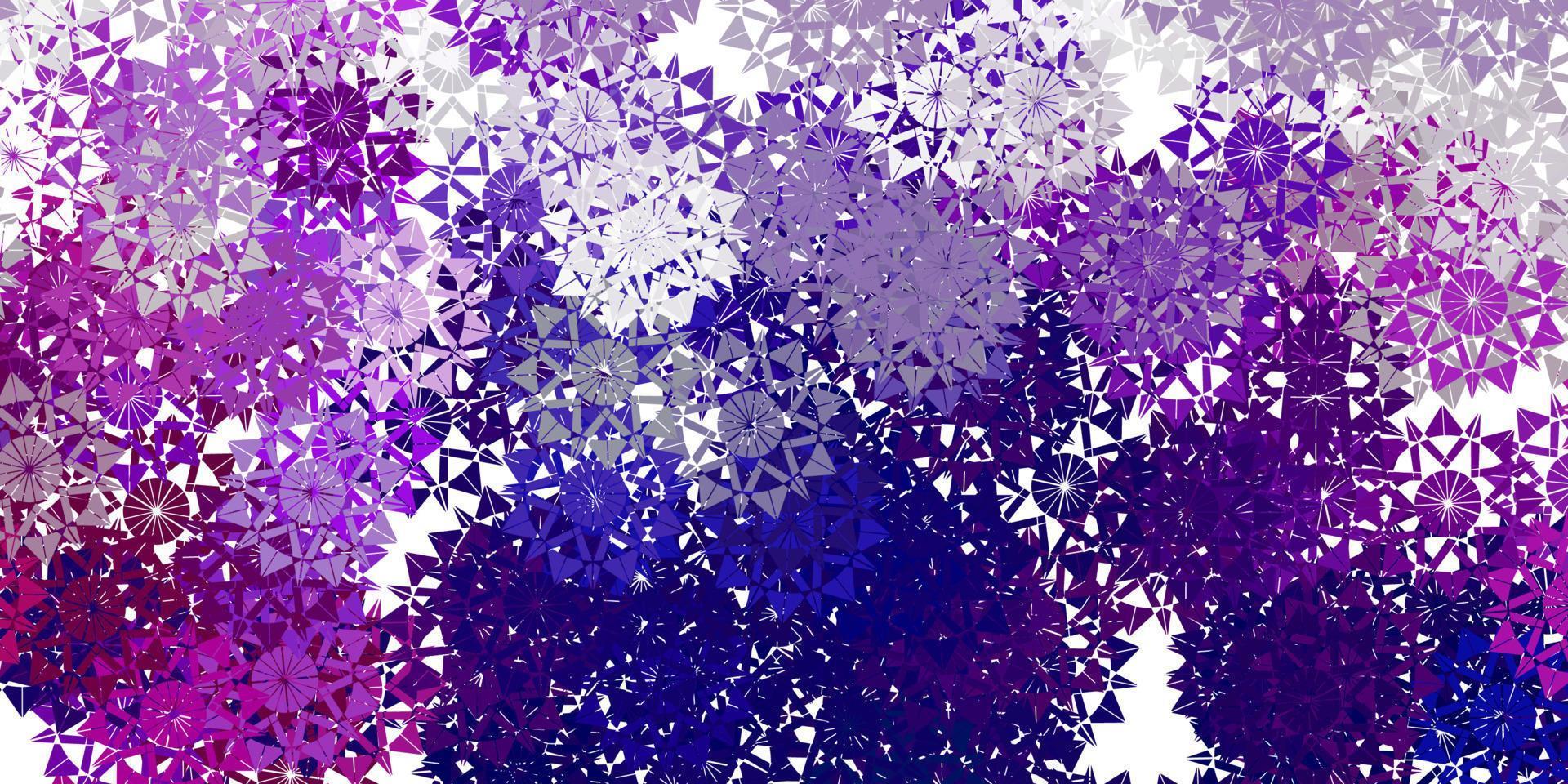 fond de vecteur violet clair, rose avec des flocons de neige de Noël.