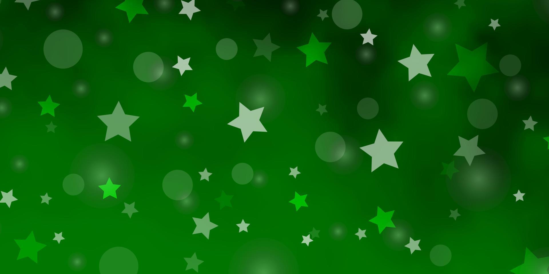 modèle vectoriel vert clair avec des cercles, des étoiles.