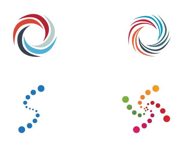 icônes de modèle logo cercle vortex et symboles vecteur