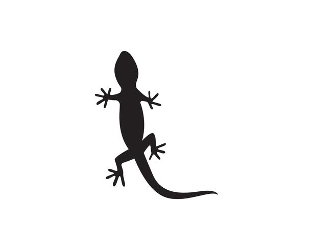 Lézard caméléon gecko silhouette noir vecteur 10