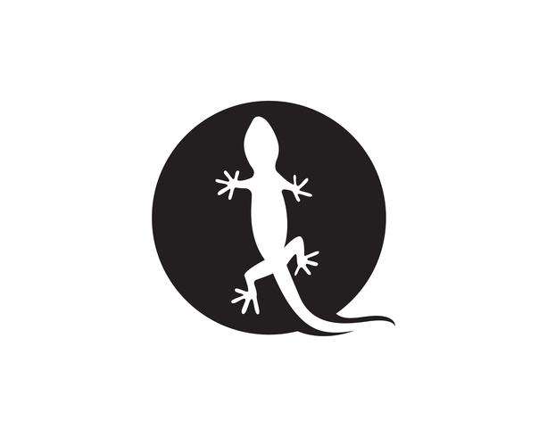 Lézard caméléon gecko silhouette noir vecteur 10