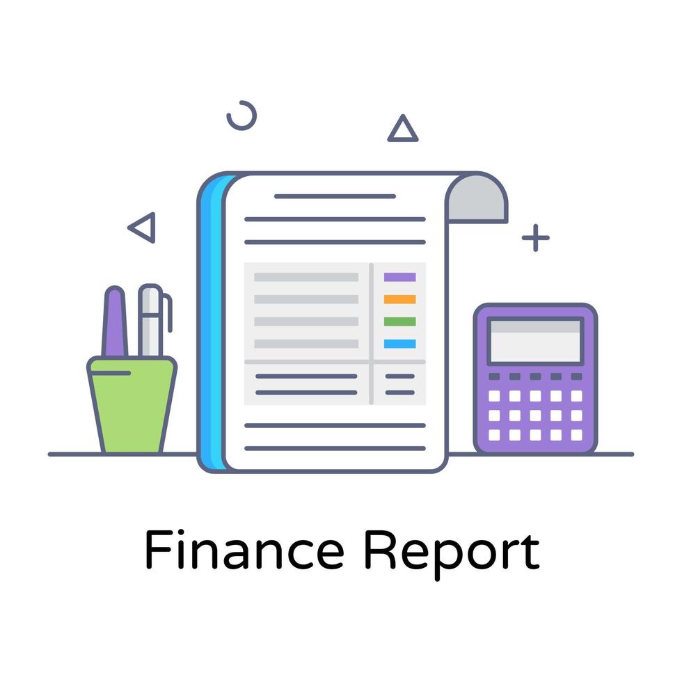 un téléchargement de vecteur de contour plat rapport financier