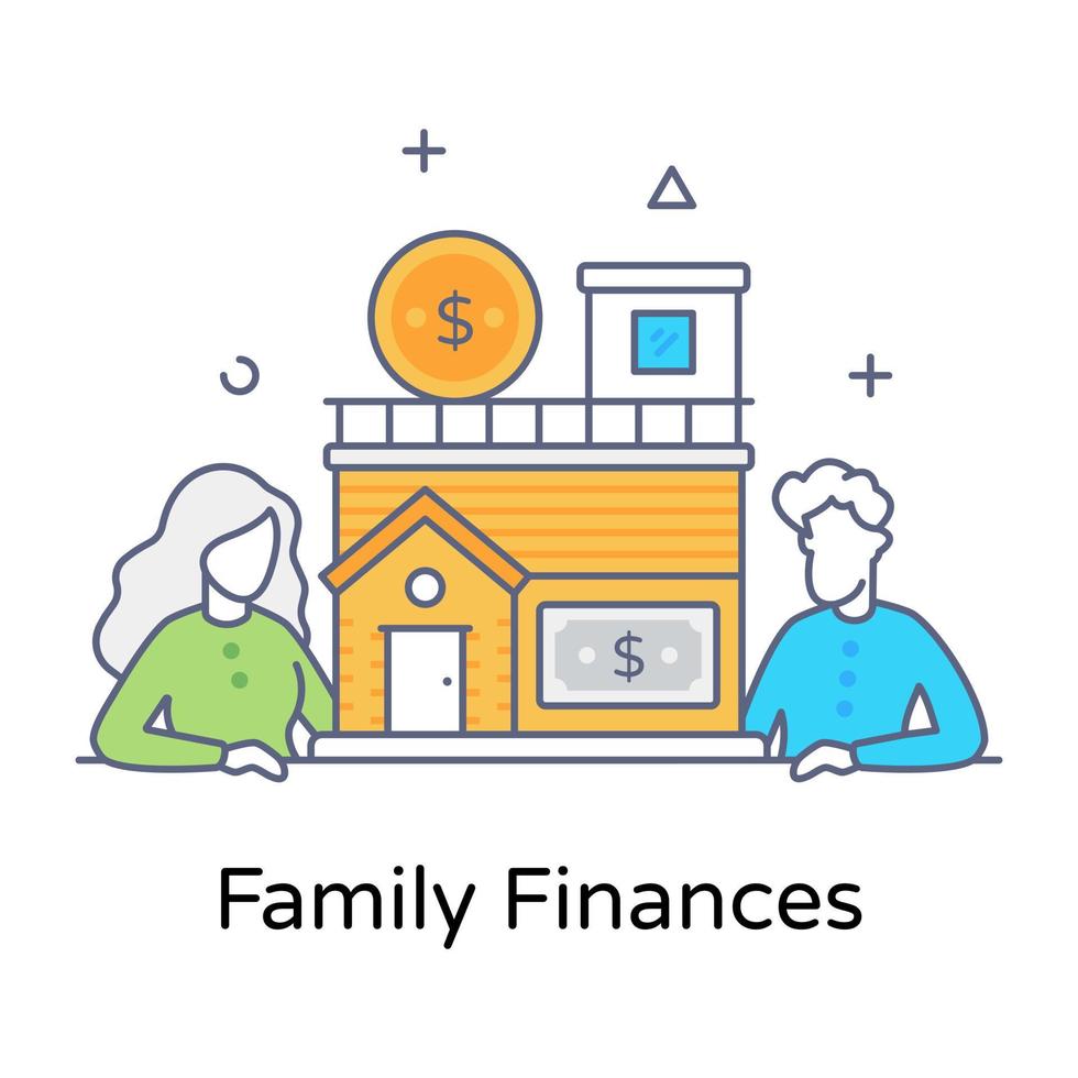 contour plat vecteur tendance des finances familiales