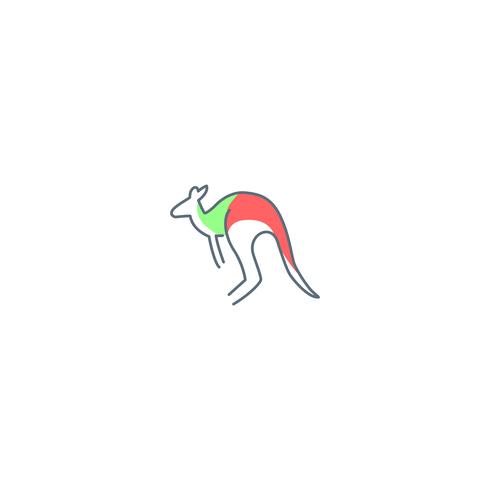 kangourou logo design vector icon illustration élément