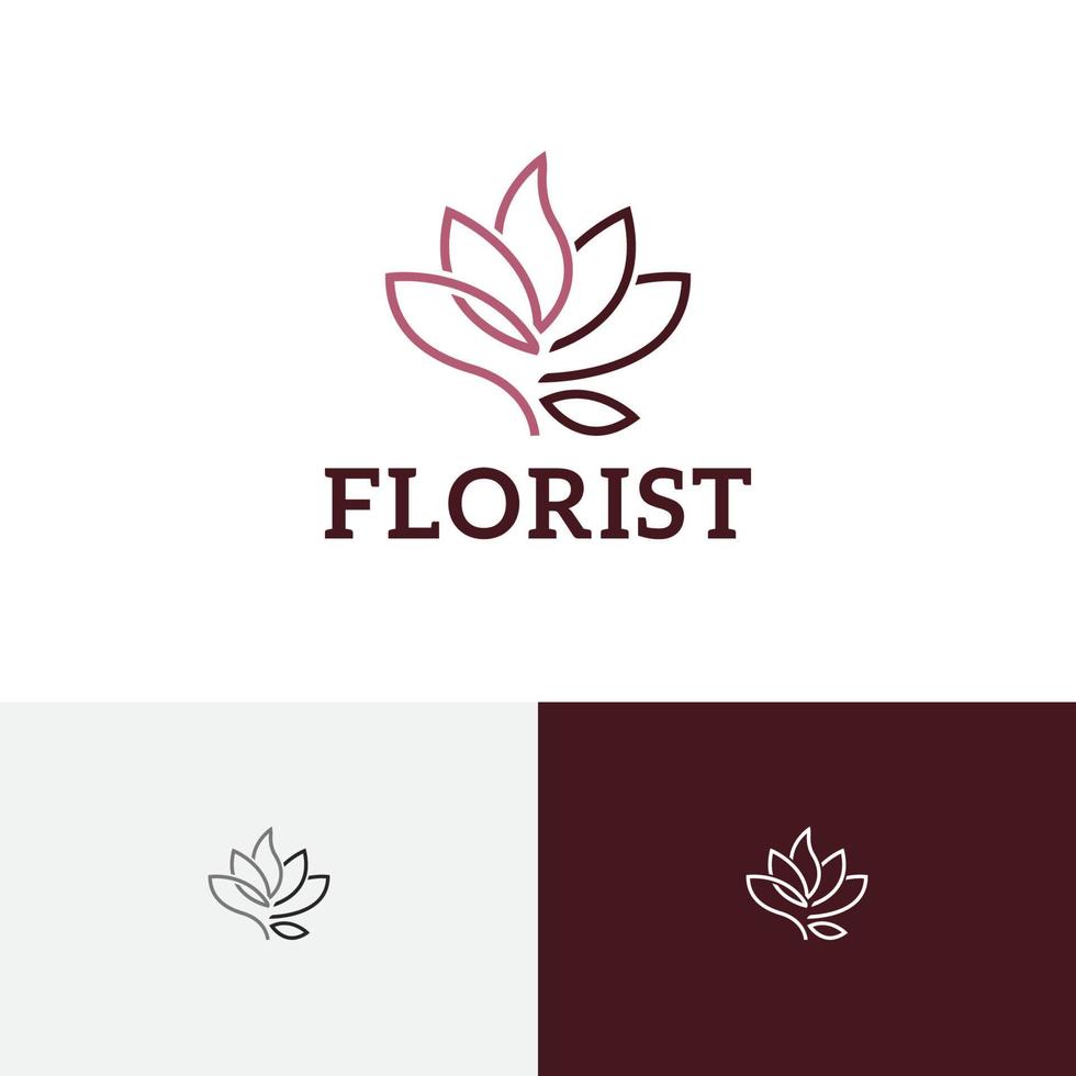 lotus fleur pétale fleuriste nature ligne résumé logo vecteur