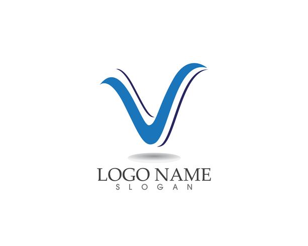 Modèle de logo et symboles commerciaux lettres V vecteur