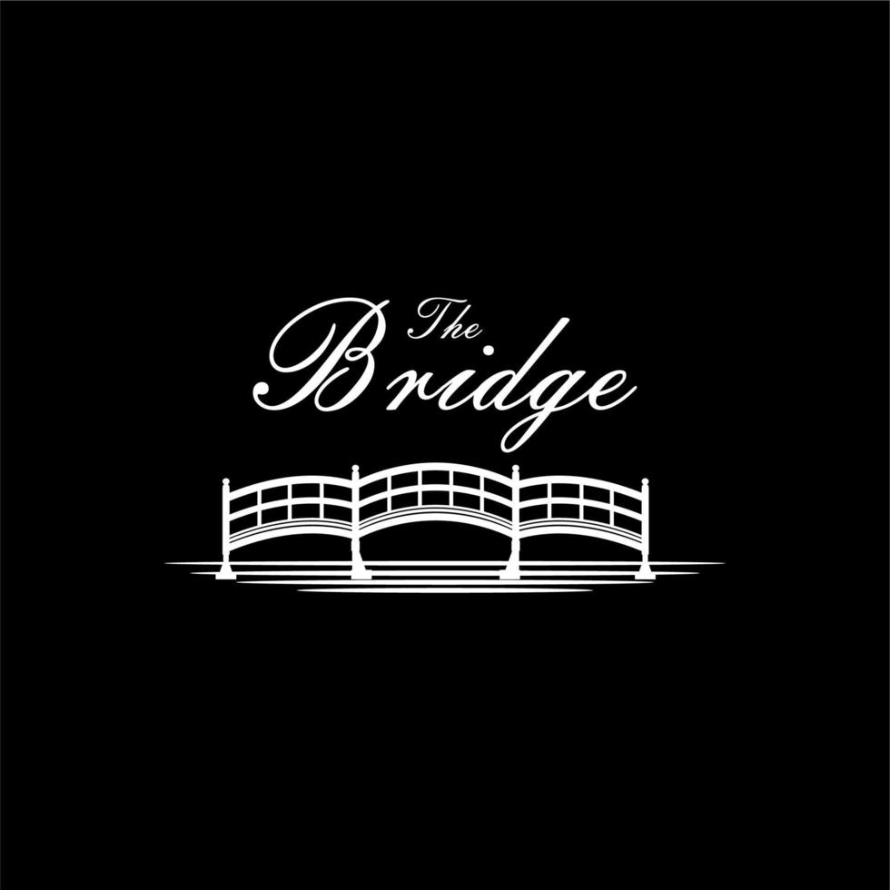 logo de pont en bois, inspiration de conception de vecteur de décoration de pont de jardin