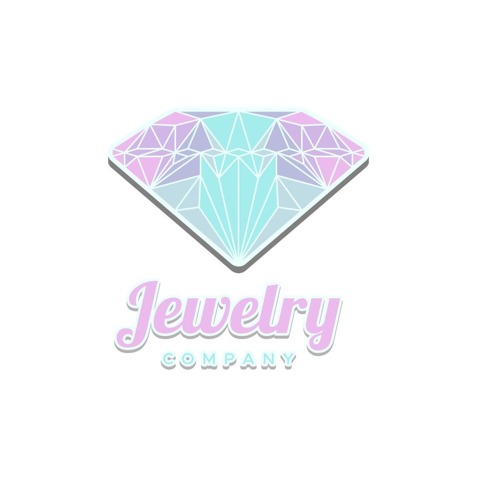 vecteur de logo de cristal de gemme de diamant pour l'inspiration de conception de logo de bijoux