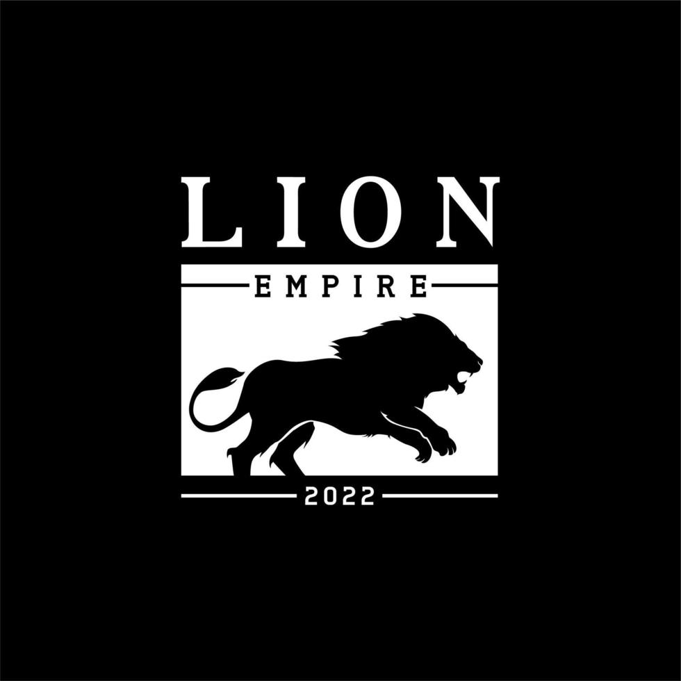 inspiration de conception d'étiquette de logo de silhouette de lion royal vecteur