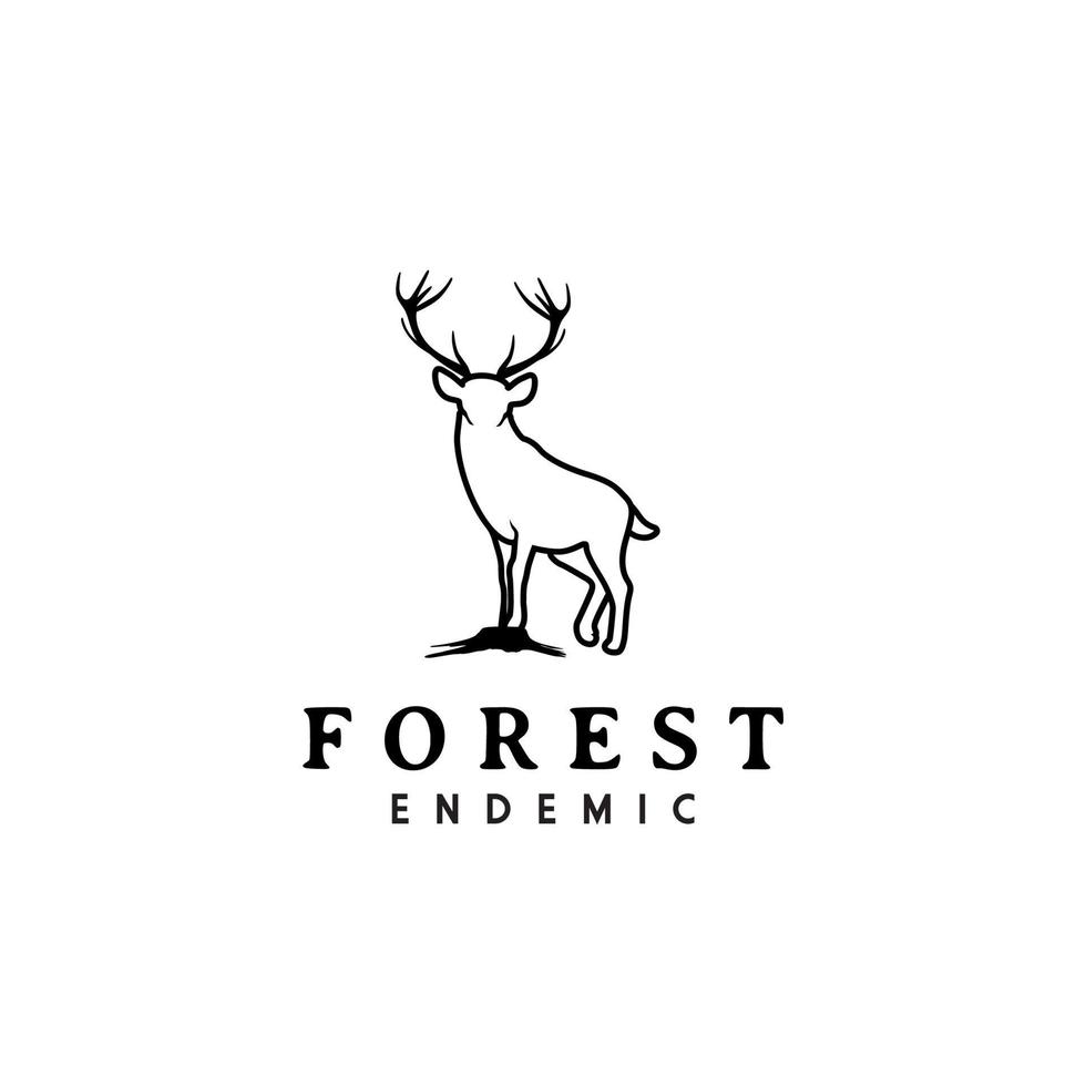 beauté cerf buck cerf wapiti renne logo design vecteur