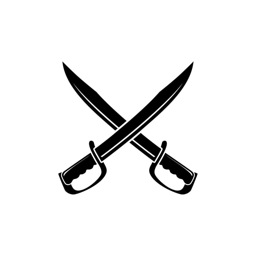 inspiration de conception de logo machette lame épée croisée vecteur