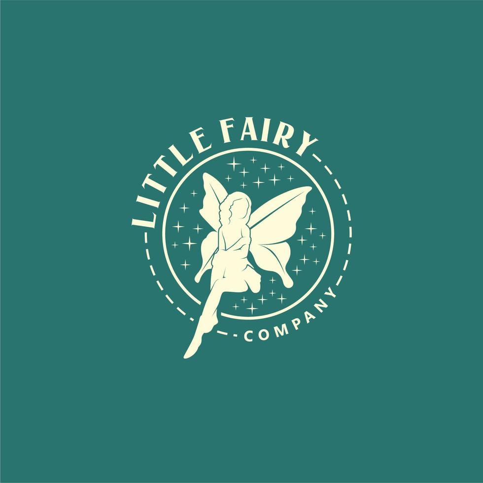 joli petit logo fée elfe pour magasin de vêtements pour filles vecteur