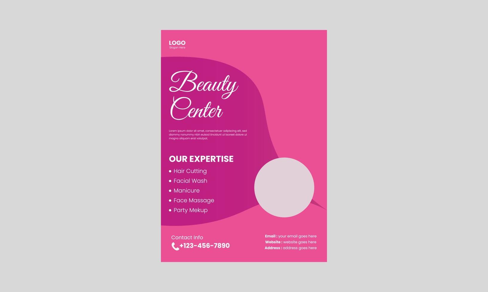 modèle de conception de flyer spa, beauté et massage. conception de modèle de flyer prêt à imprimer pour salon de coiffure spa beauté. dépliant, format a4, dépliant, couverture, affiche, conception de brochure vecteur