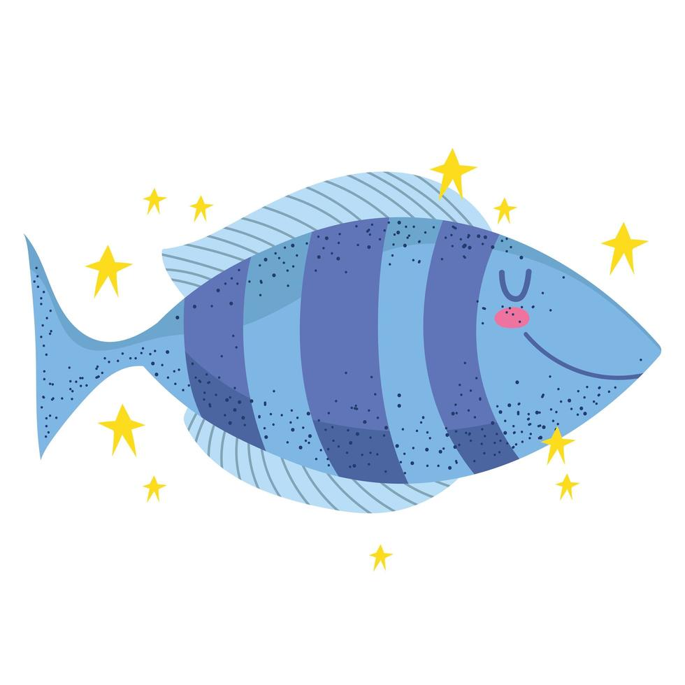 vie sous-marine de poisson rayé vecteur