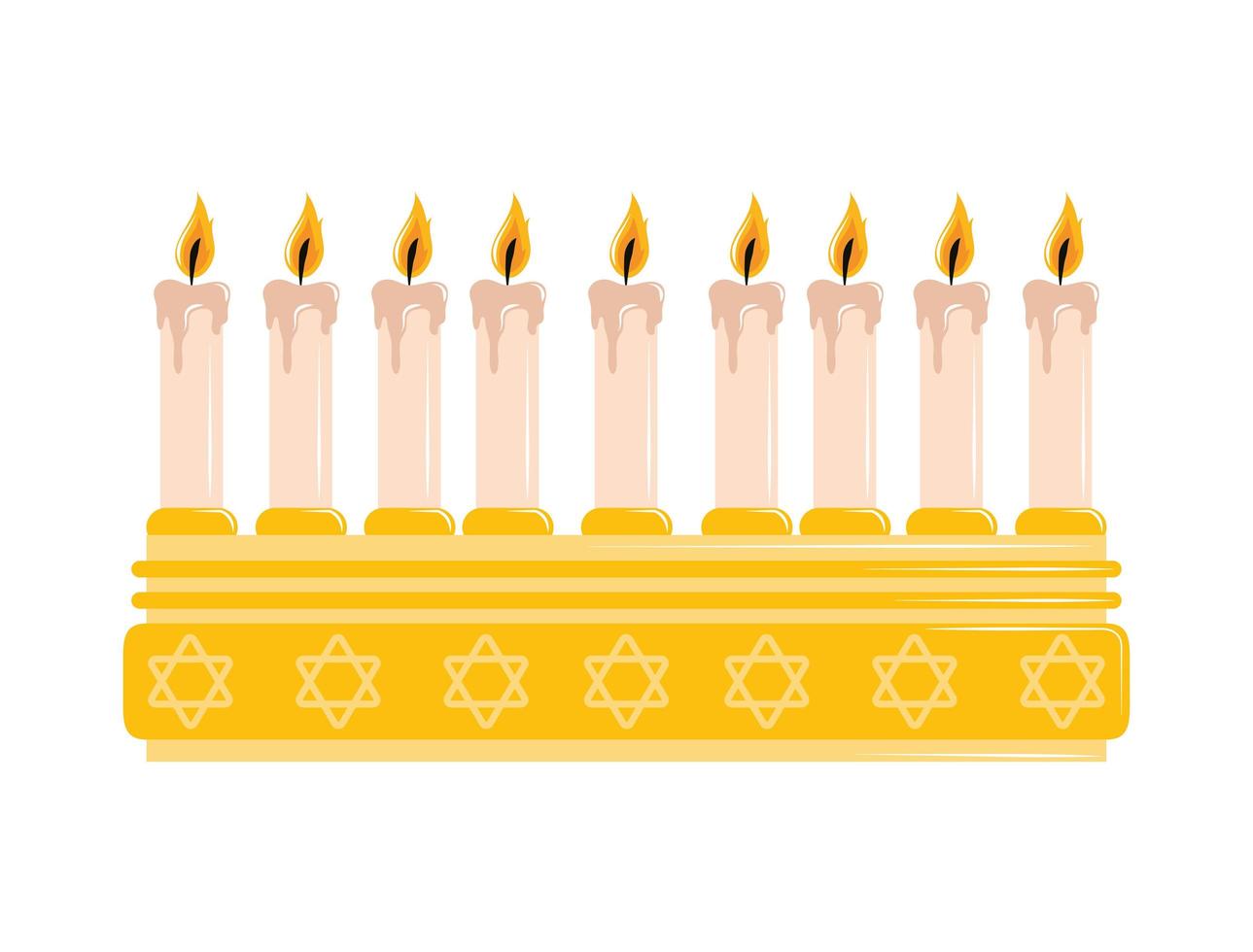 lumières de la menorah de hanukkah vecteur