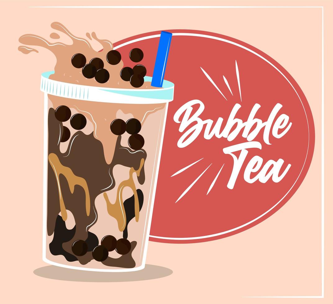 publicité de thé à bulles vecteur