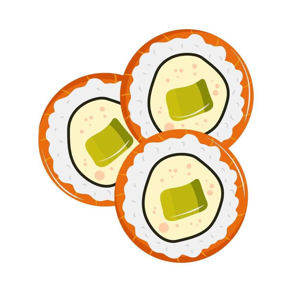 rouleaux de sushi japonais vecteur