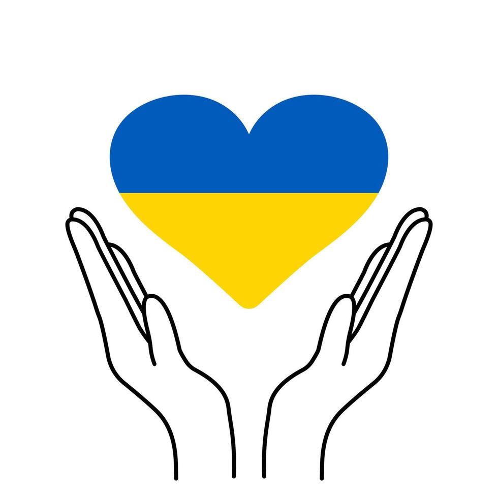 drapeau national ukrainien. symbole de concept de soutien d'aide et pas de guerre dans le pays de l'ukraine. illustration vectorielle isolée vecteur