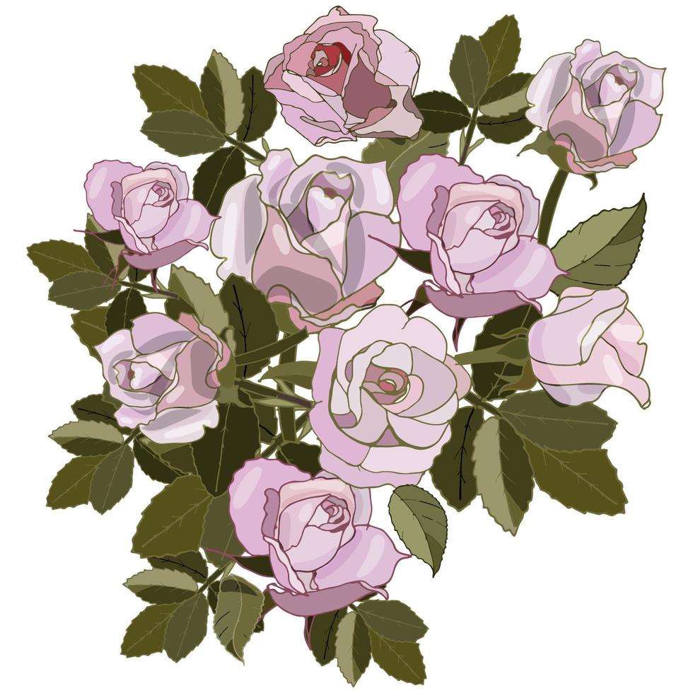 bouquet de roses vecteur