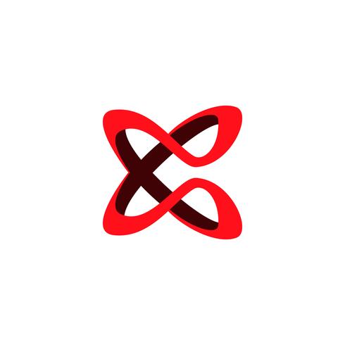 lettre x modèle de concept de conception de logo 3d vecteur
