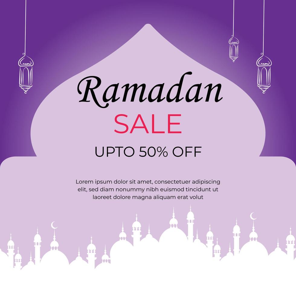 vente créative du ramadan et super offre sur les réseaux sociaux vecteur