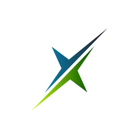 lettre x logo. modèle de concept de conception logo slice vecteur