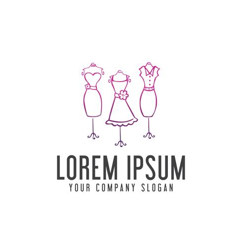 modèle de concept de femme vêtements logo design vecteur