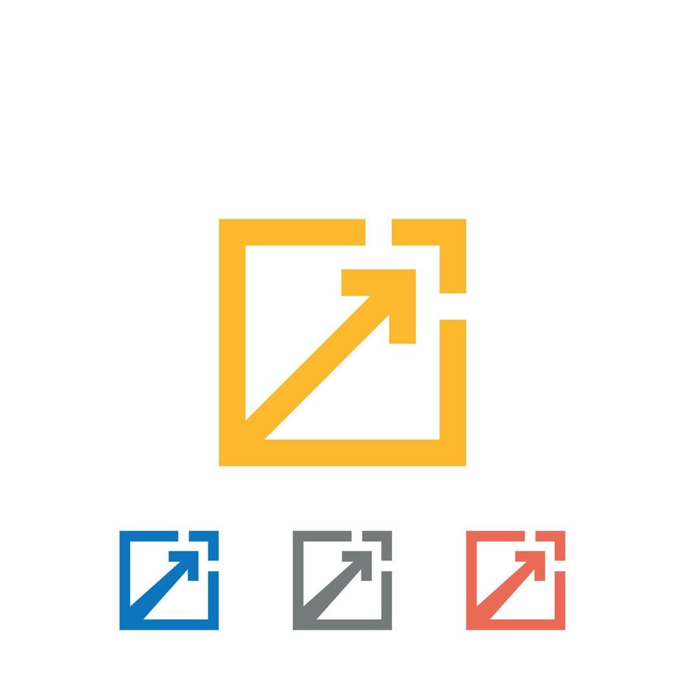 logo d'entreprise comptable. logo de finances, icône de flèche. signe créatif du système de flèches abstraites. vecteur
