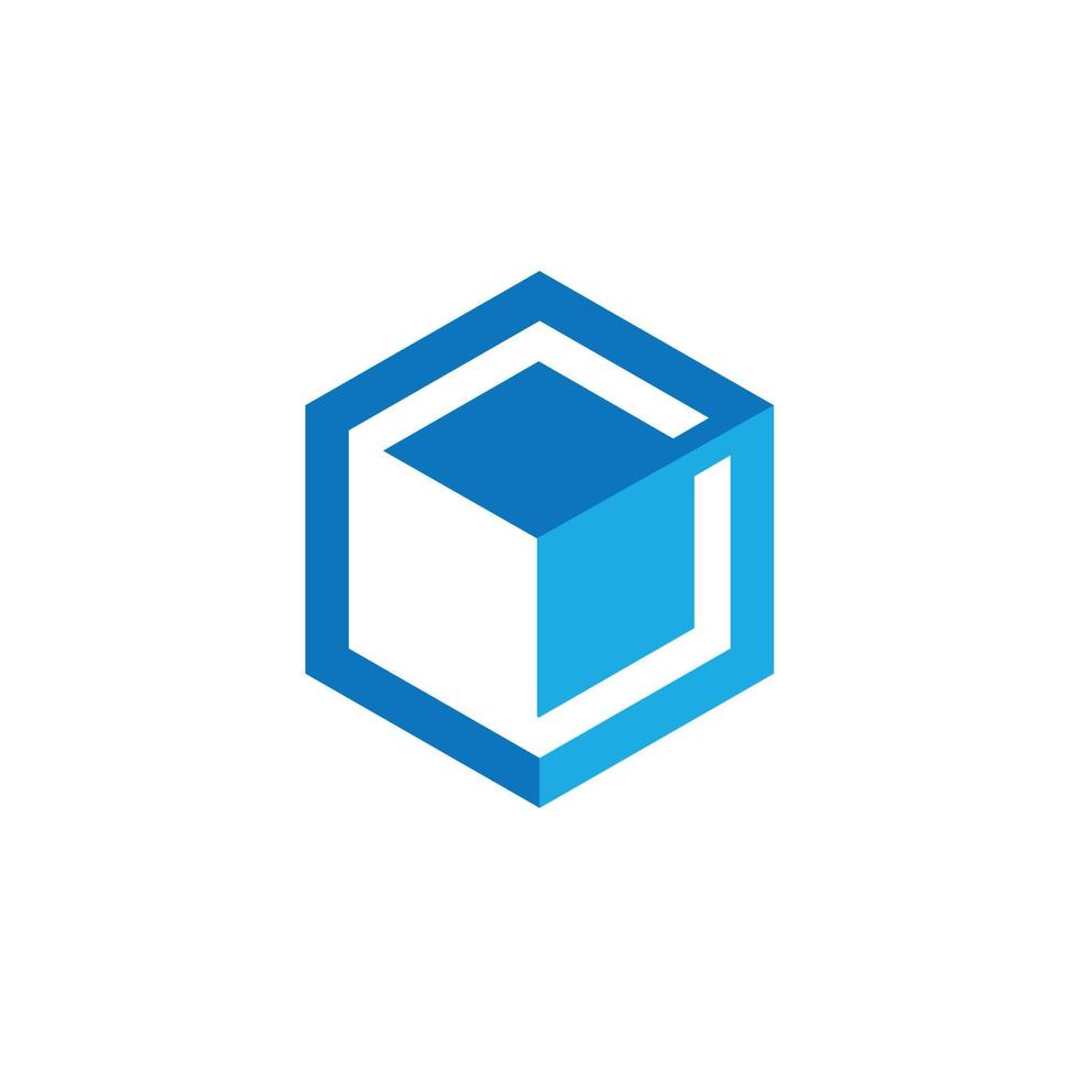 cube logo design icône vecteur boîte d'envoi
