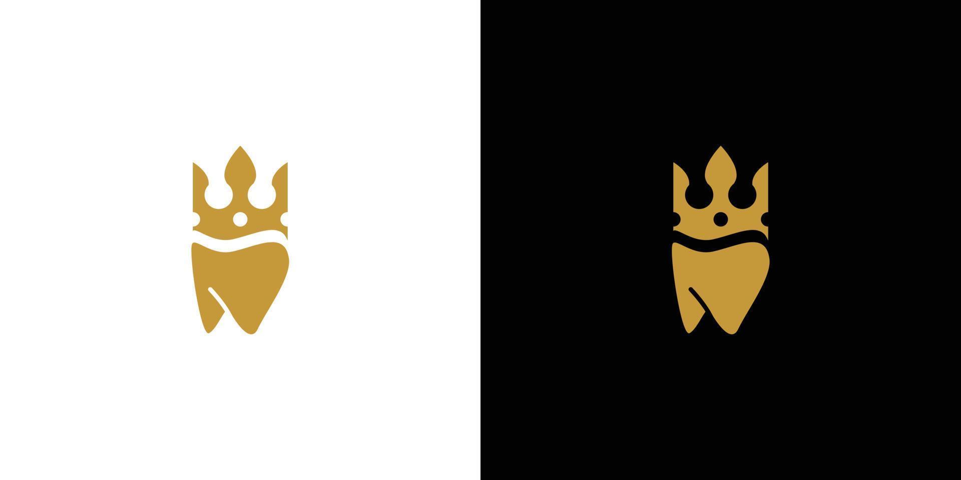 design moderne et attrayant du logo du roi des dents vecteur