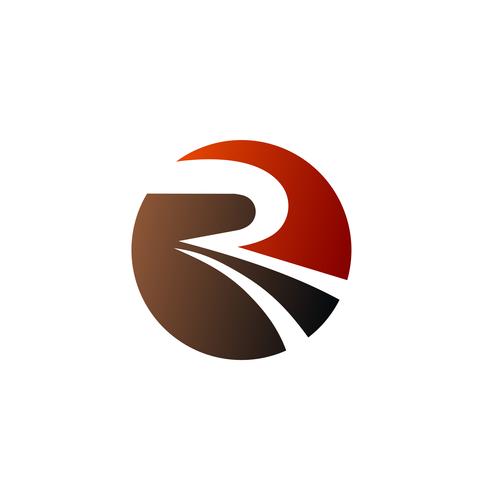 modèle de concept de lettre R cercle logo design vecteur