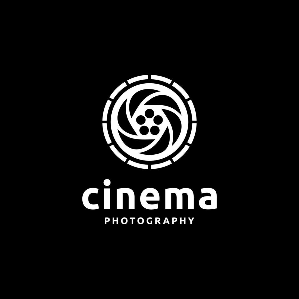 modèle de vecteur de logo de cinéma abstrait isolé sur fond blanc