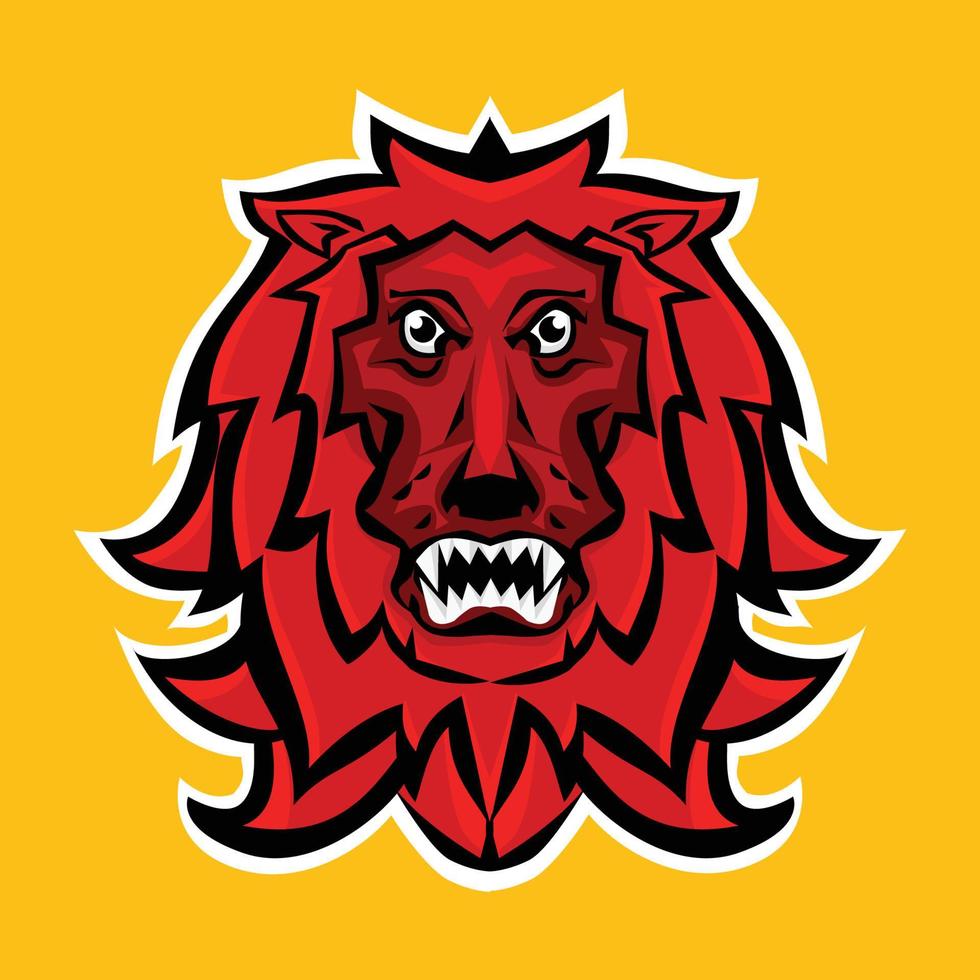 logo tête de lion esports, mascotte agressive pour votre jeu d'équipe vecteur