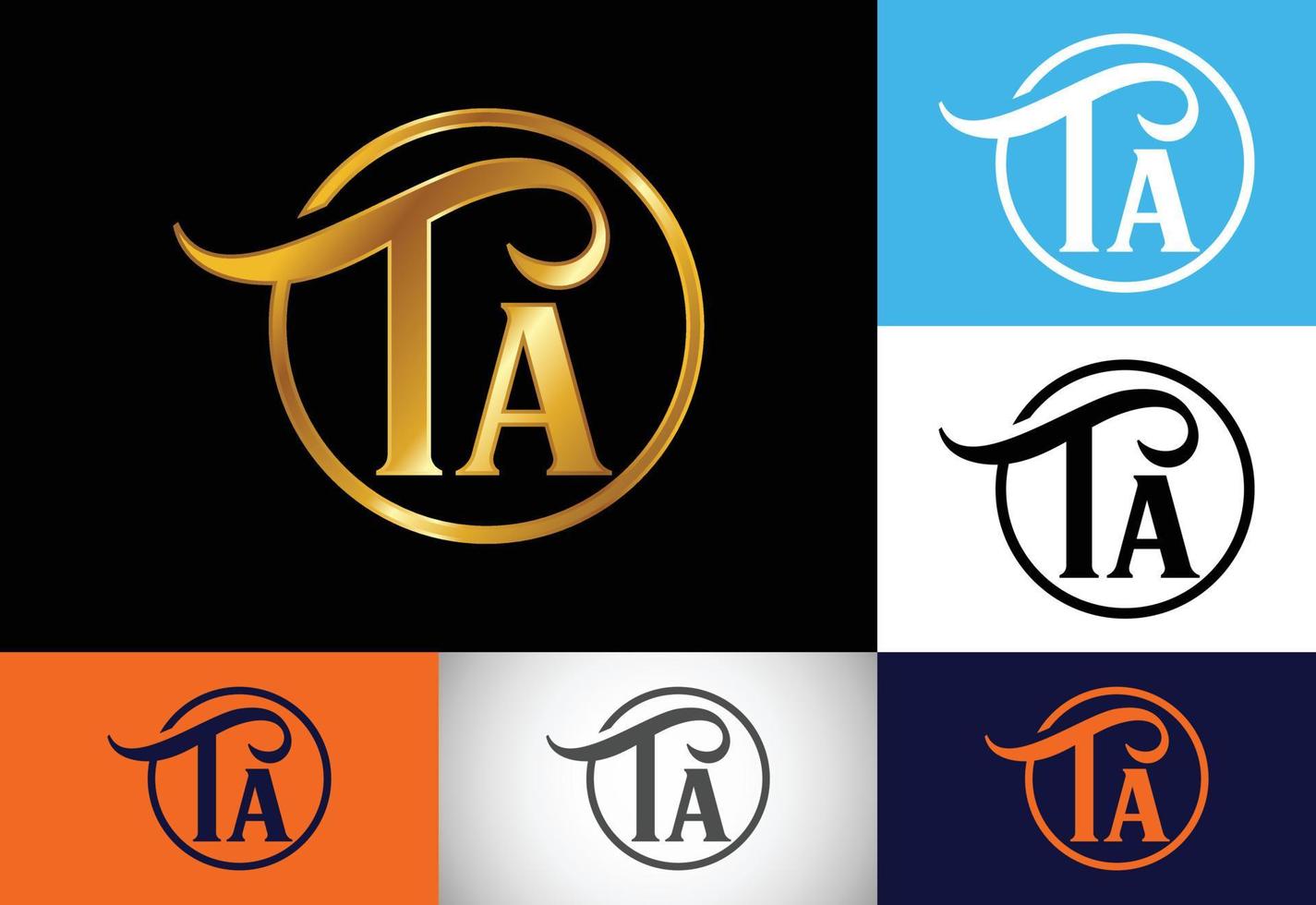 vecteur de conception de logo de lettre de monogramme initial ta. symbole de l'alphabet graphique pour les entreprises