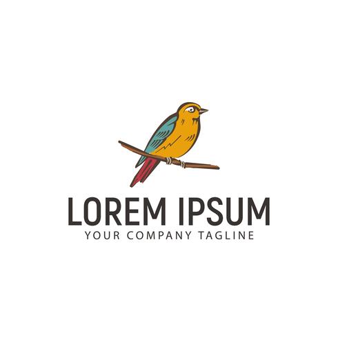 modèle de concept de design logo oiseau dessinés à la main vecteur